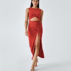 Halara Red Cutout Maxi Dress size xs